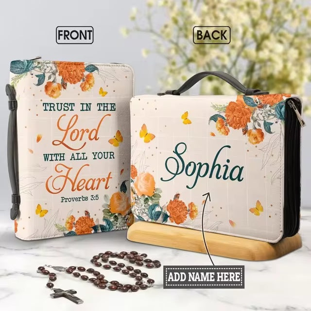 Pioneer Orange - Women's Trust in the Lord Personalized Bible Cover