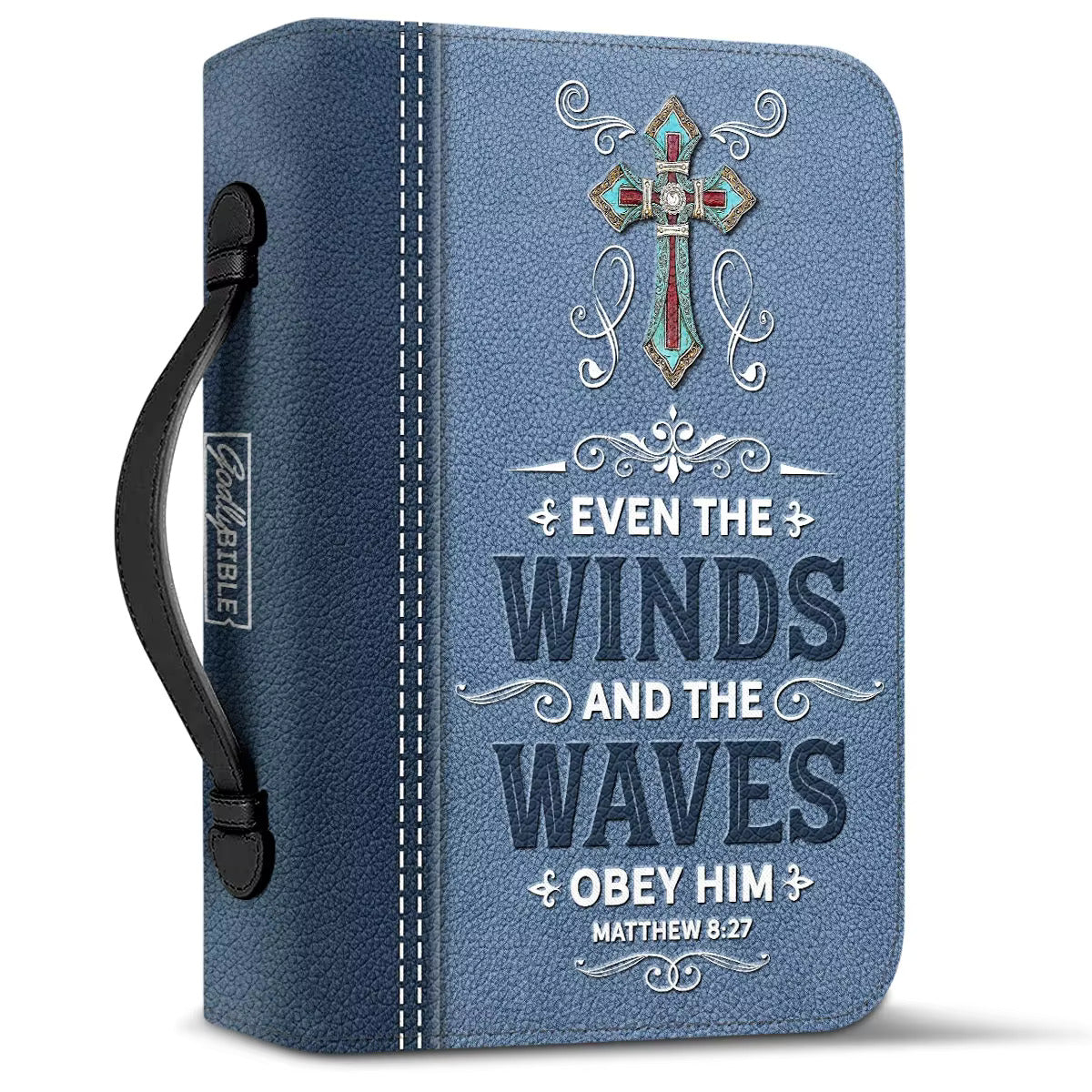 Men's Wind and Waves Obey Personalized Bible Cover