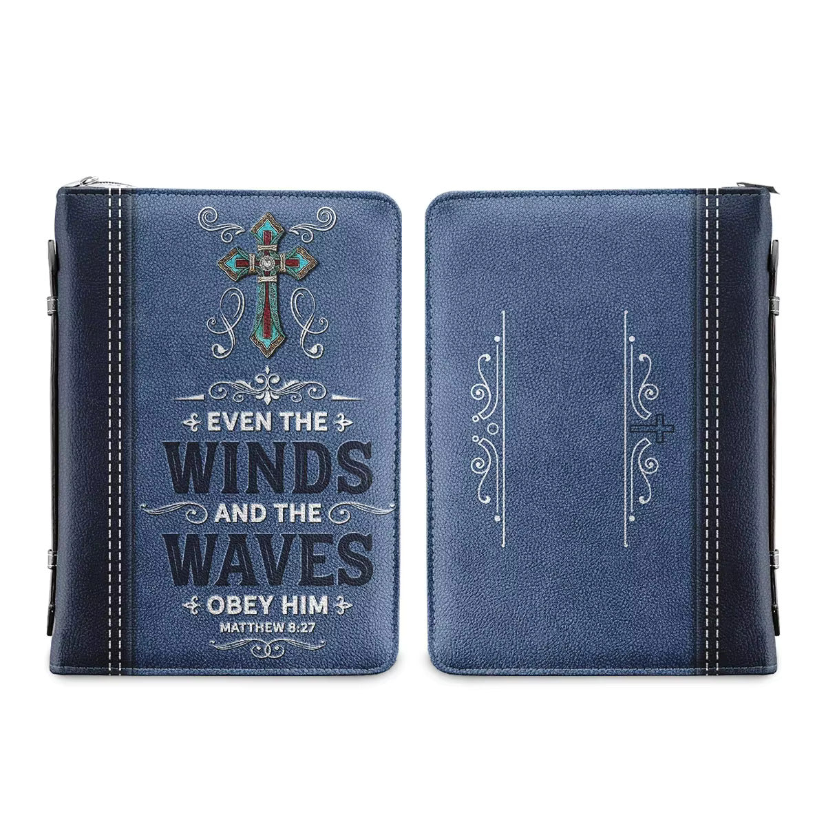 Men's Wind and Waves Obey Personalized Bible Cover