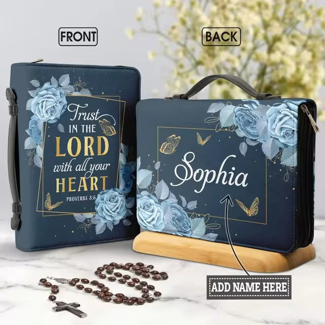 Deep Blue - Women's Trust in the Lord Personalized Bible Cover