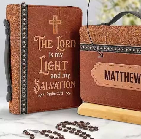 Men's Light and Salvation Personalized Bible Cover