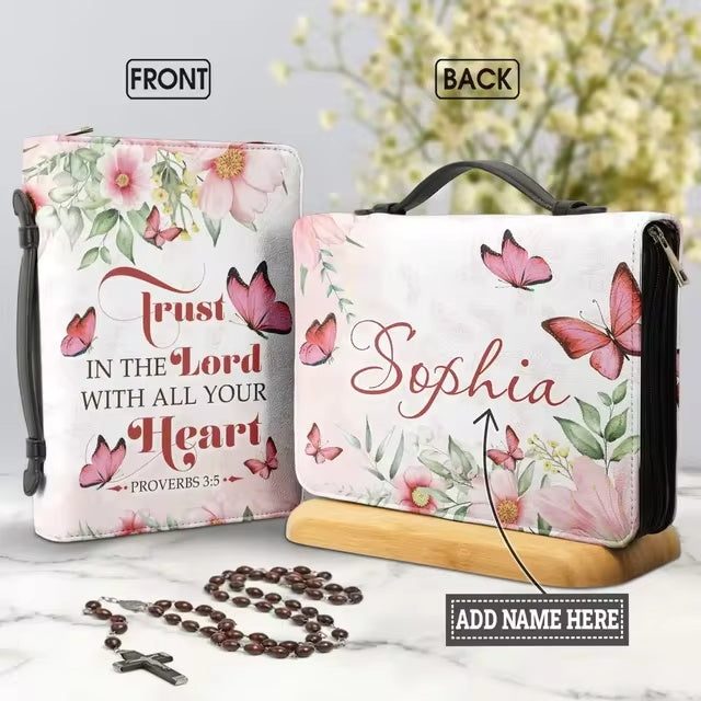 Soft Pink - Women's Trust in the Lord Personalized Bible Cover