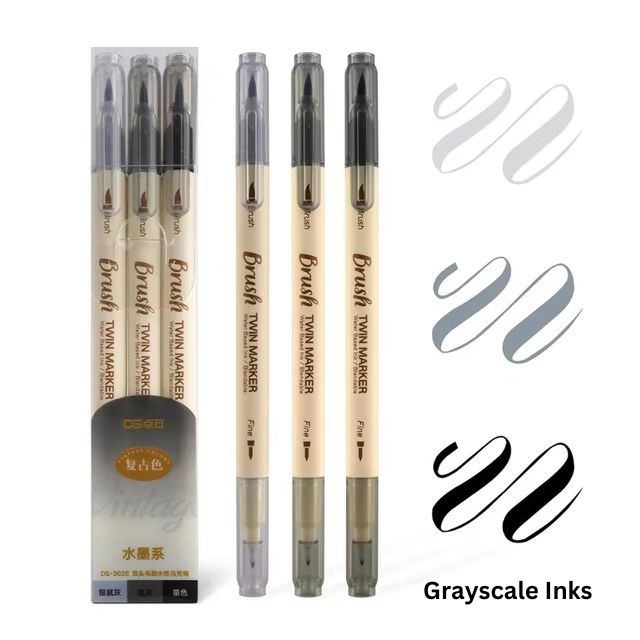 Brush Twin Marker Set for Writing and Drawing
