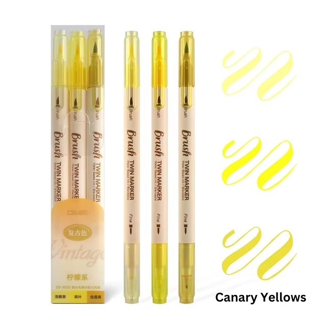 Brush Twin Marker Set for Writing and Drawing