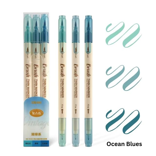Brush Twin Marker Set for Writing and Drawing