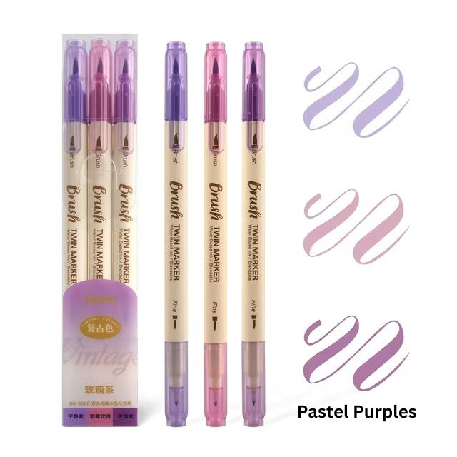 Brush Twin Marker Set for Writing and Drawing